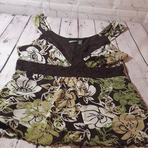 APT.9 STRETCH brown and green top🌻